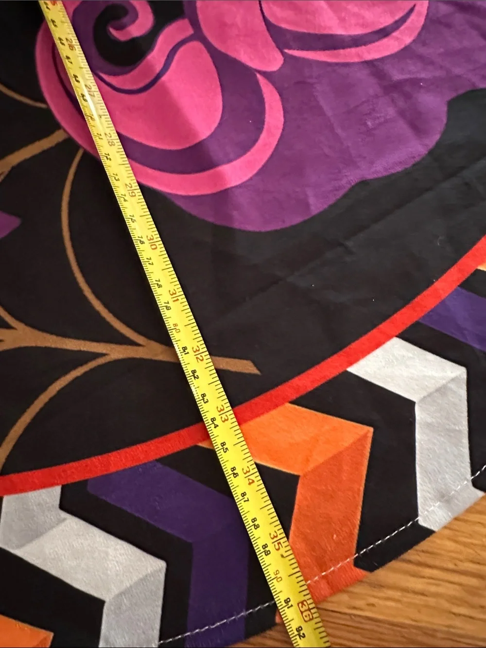Hocus Pocus Halloween Tree Skirt 36”Circumference Black w/ Orange Purple Green